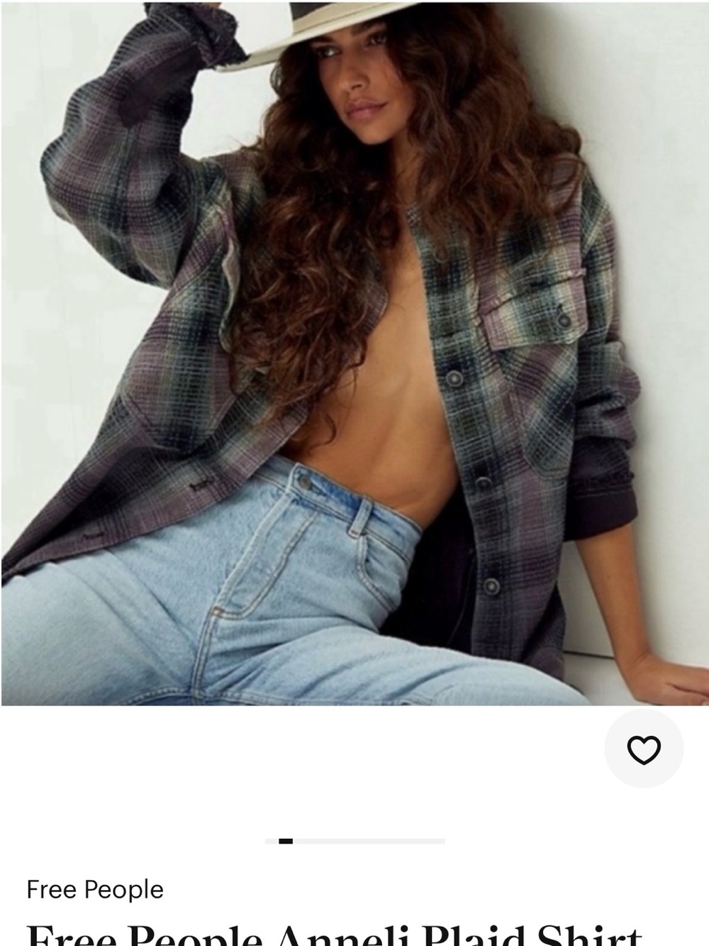 Free People Women's Plaid Button-Up Shirt Jacket - Moss Multi